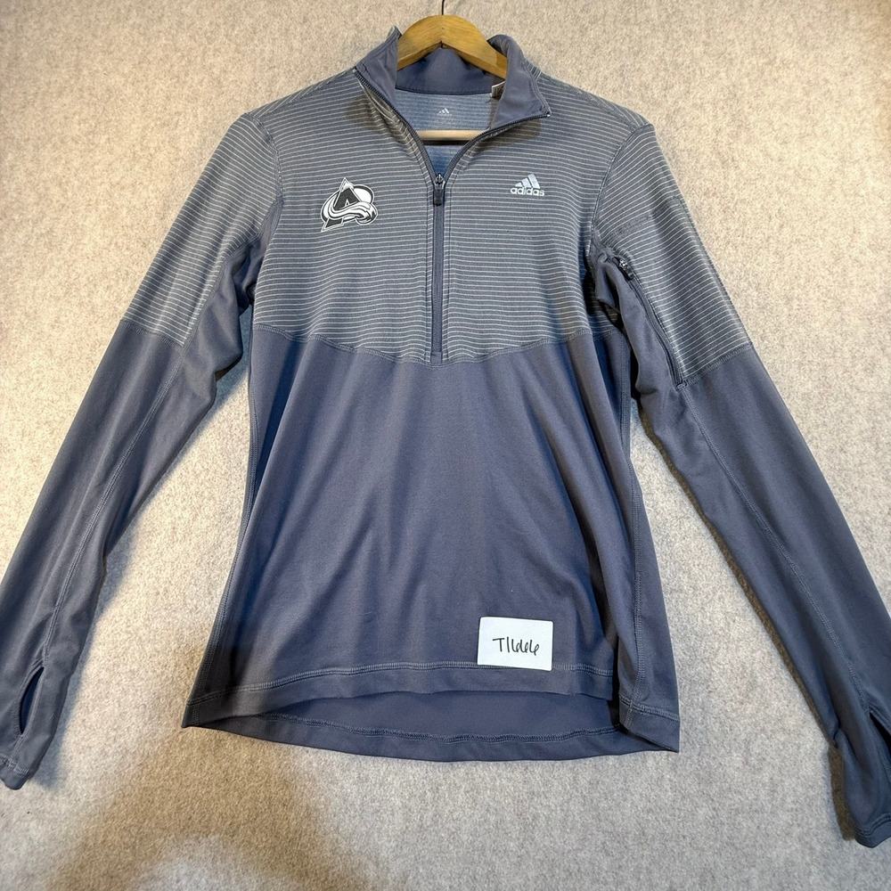 Adidas Colorado Avalanche NHL Gray‎ Quarter Zip Pullover Thumbholes Womens Small